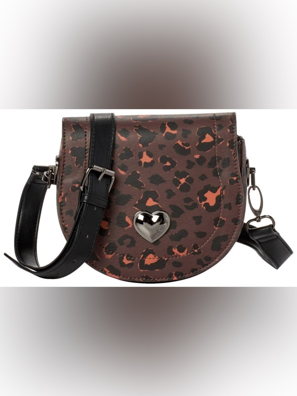Betsey Johnson Brown and Black Leopard Print Crossbody Bag